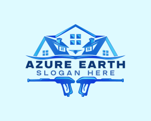 Roof Power Wash Cleaning logo design