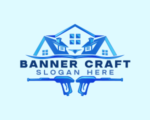 Roof Power Wash Cleaning logo design