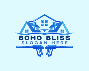 Roof Power Wash Cleaning logo design