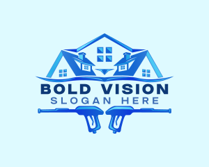 Roof Power Wash Cleaning logo design