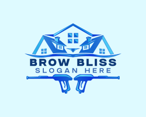 Roof Power Wash Cleaning logo design