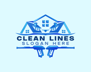 Roof Power Wash Cleaning logo design