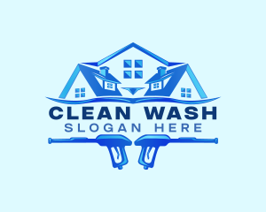 Roof Power Wash Cleaning logo design