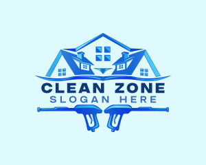 Roof Power Wash Cleaning logo design