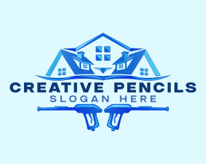 Roof Power Wash Cleaning logo design