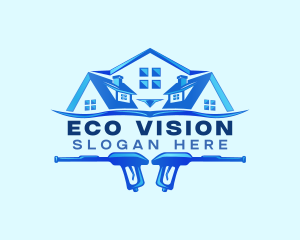 Roof Power Wash Cleaning logo design