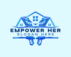 Roof Power Wash Cleaning logo design