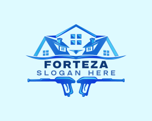 Roof Power Wash Cleaning logo design