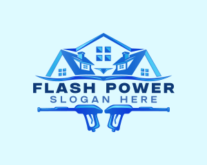 Roof Power Wash Cleaning logo design