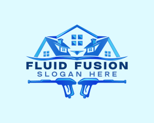 Roof Power Wash Cleaning logo design