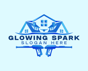 Roof Power Wash Cleaning logo design