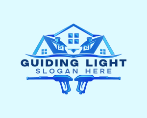 Roof Power Wash Cleaning logo design