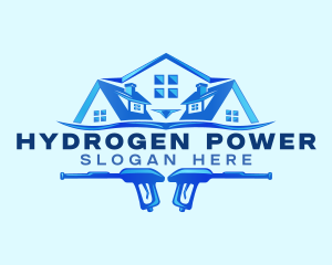 Roof Power Wash Cleaning logo design