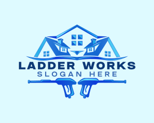 Roof Power Wash Cleaning logo design