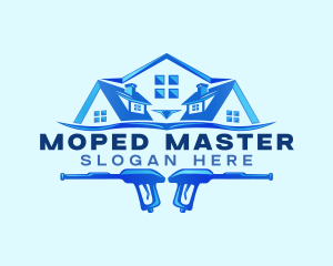 Roof Power Wash Cleaning logo design