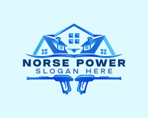 Roof Power Wash Cleaning logo design