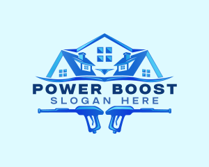 Roof Power Wash Cleaning logo design