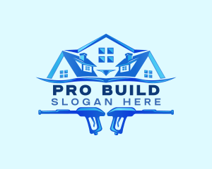 Roof Power Wash Cleaning logo design