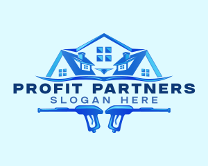 Roof Power Wash Cleaning logo design