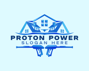 Roof Power Wash Cleaning logo design