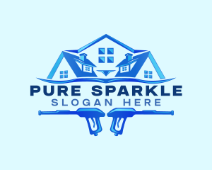 Clean - Roof Power Wash Cleaning logo design