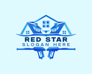 Roof Power Wash Cleaning logo design