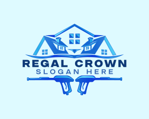 Roof Power Wash Cleaning logo design