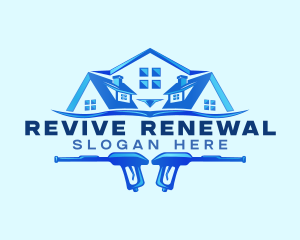 Roof Power Wash Cleaning logo design