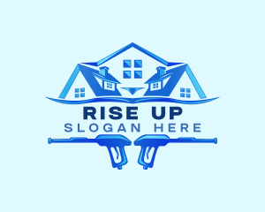 Roof Power Wash Cleaning logo design