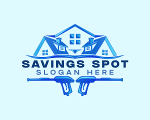 Roof Power Wash Cleaning logo design