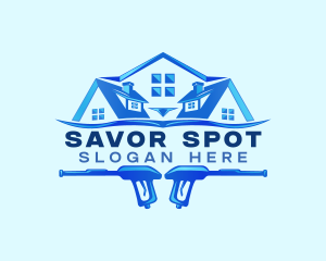 Roof Power Wash Cleaning logo design