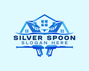 Roof Power Wash Cleaning logo design