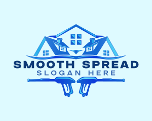 Roof Power Wash Cleaning logo design