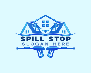 Roof Power Wash Cleaning logo design