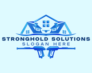 Roof Power Wash Cleaning logo design