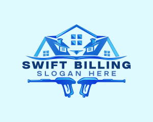 Roof Power Wash Cleaning logo design