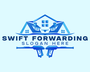 Roof Power Wash Cleaning logo design