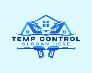 Roof Power Wash Cleaning logo design