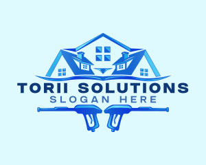 Roof Power Wash Cleaning logo design