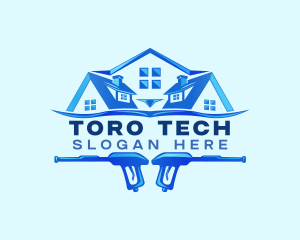 Roof Power Wash Cleaning logo design