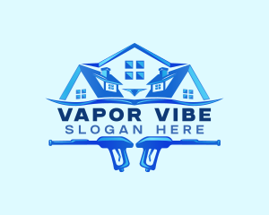 Roof Power Wash Cleaning logo design