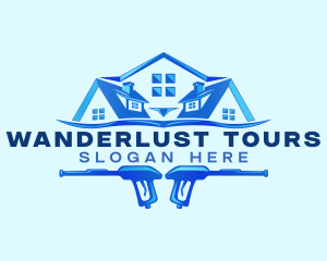 Roof Power Wash Cleaning logo design