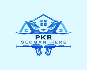 Roof Power Wash Cleaning logo design