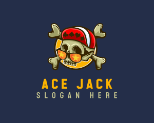 Blackjack - Casino Gambling Skull logo design