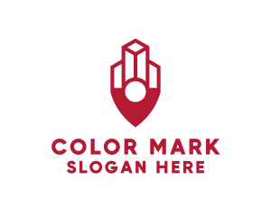 Marker - Architecture Building Shield logo design