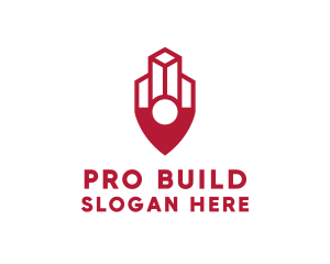 Building Location Pin logo design