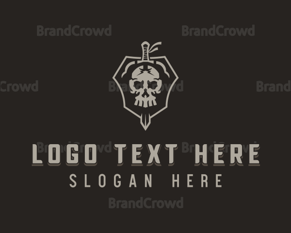 Skull Sword Mercenary Logo