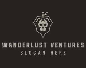 Skull Sword Mercenary Logo