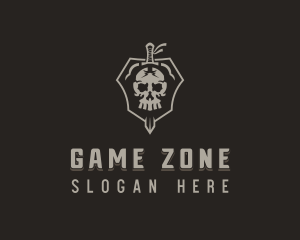 Skull Sword Mercenary logo design