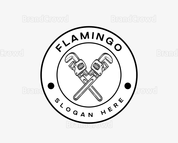 Badge Wrench Plumbing Logo